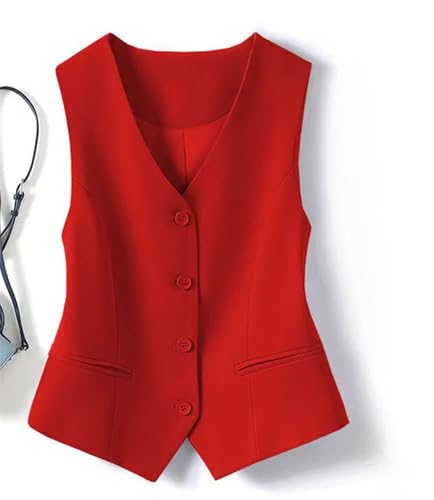 Women's Office Casual Slim Short Waistcoat V-Neck Sleeveless Vest With Pockets4