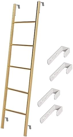 Twin Bunk Bed Ladder, Lightweight Metal Hanging Ladder with Mounting Hooks, Easy-Move Design for Dorms & Home, Space-Saving Bunk Bed Accessory