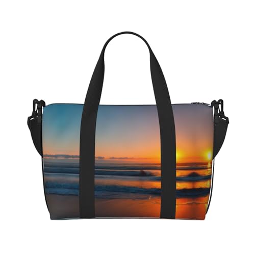 Travel Duffle Bag Weekender Bag Carry On Tote Bag Sport Gym Bag for Women Men Beautiful Sunrise Ocean Print2