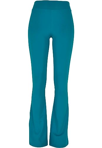Leggins negros de mujer Urban Classics con talle alto y corte campana de tejido reciclado 5