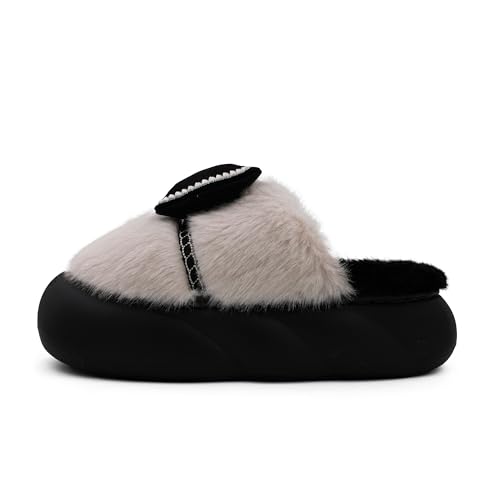 Image of VRITRAZ Women's Comfort Slip On Closed Toe Warm Winter House Clog Indoor Slipper with Cute Print and Degins