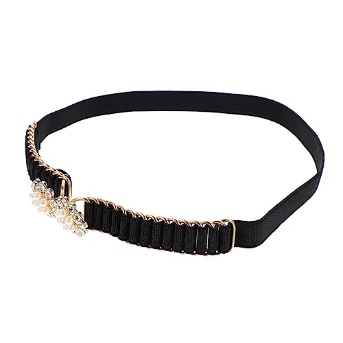 Adjustable Pearl Waistband for Women Wedding Dress with Rhinestone Buckle Elegant Sash Belt for Bridal Gown Stretchy Fashion Accessory for Romantic Dates and Everyday Wear