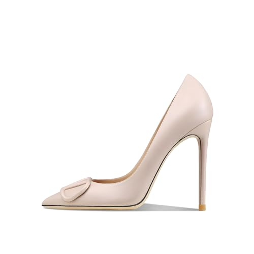 Image of Women's Pointed Toe Shallow Mouth Sexy Square Buckle Rhinestones 10cm Stiletto Heels Slip-on Wedding Party Banquet Big Size Shoes