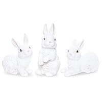 Hmxpls 3 Pcs Easter Rabbit Figurines, Spring Bunny Statue Gifts, Cute Easter Decor Bunny Decorations for Table Home Garden