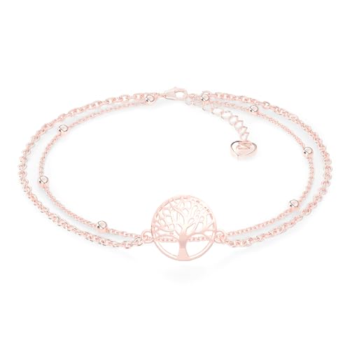 SERASAR Bracelet de Cheville Life Or Rose pour Femme, Chaîne Femme en Rose, Anklets for Women, Chevillere Bijoux Idée Cadeau d'Anniversaire Petite Amie
