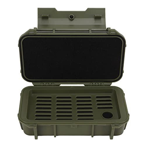 Hapivida Waterproof Dry Box Protective Case, Green Outdoor Shockproof Box ABS Plastic Storage Tool Box for Camping Fishing Hiking Water Sports