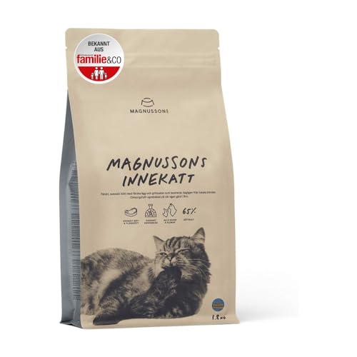 MAGNUSSONs Innekatt (1 x 1,8kg) | Katzentrockenfutter für Erwachsene Hauskatzen mit geringem Energiebedarf | 65% Fleischanteil | Ofengebacken