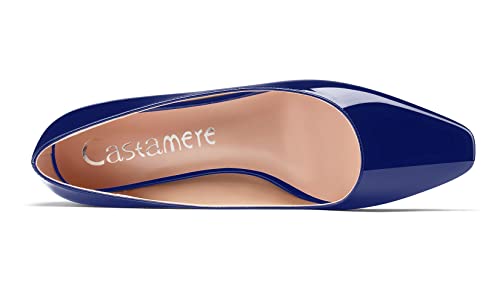 Castamere Women Chunky Block Low Kitten Heel Close Square Toe Pumps Slip-on Cute Dress Office Shoes 1.3 Inches Heels4