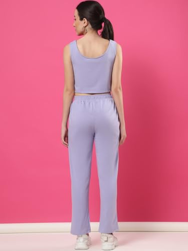 Image of Rigo Cotton Solid Co-ord Set for Women | Round Neck, Slim Fit Tracksuit Co-ords Set for Women | Two Piece Co ord Set | Casual Wear, Beach Wear, Vacation Wear Outfit for Women