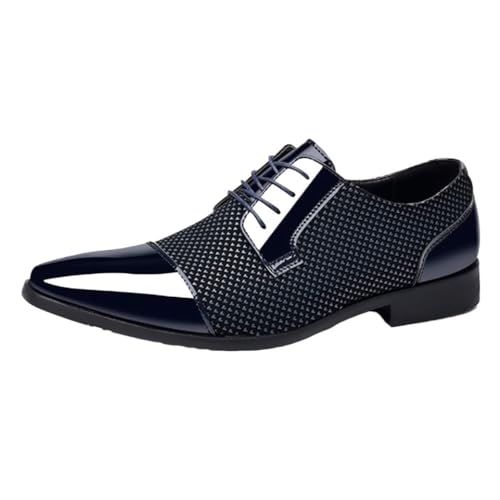 Mens Patent Leather Oxford Lace Up Shoes Shiny Business Formal Tuxedo Footwear Breathable Shoes