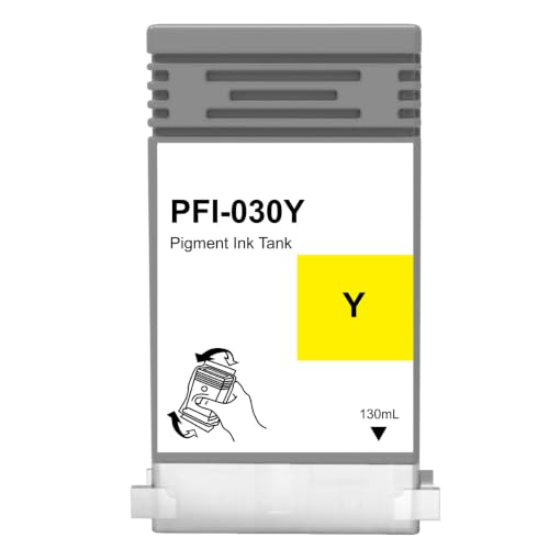 Image of PFI-030 Yellow PFI-030Y Pigment Ink Tank Compatible with Canon PFI-030 | 55ML High Capacity Yellow PFI030Y Ink Cartridges for imagePROGRAF TA-20 TA-30 TM-240 TM-340 Printers (1-Pack)