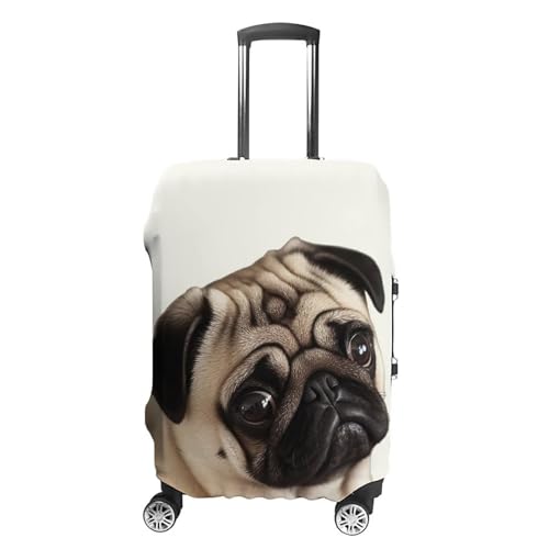 Pug Dog Suitcase Covers Luggage Protector - Travel Elastic Baggage Case Protective, Washable Anti-scratch Large Suit Case Cover for Suitcases Fits 19-32 Inch Luggages S