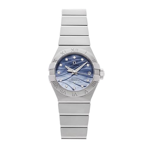Omega Constellation Co-Axial Blue Mother of Pearl Diamond Dial Ladies Watch 123.10.27.20.57.001