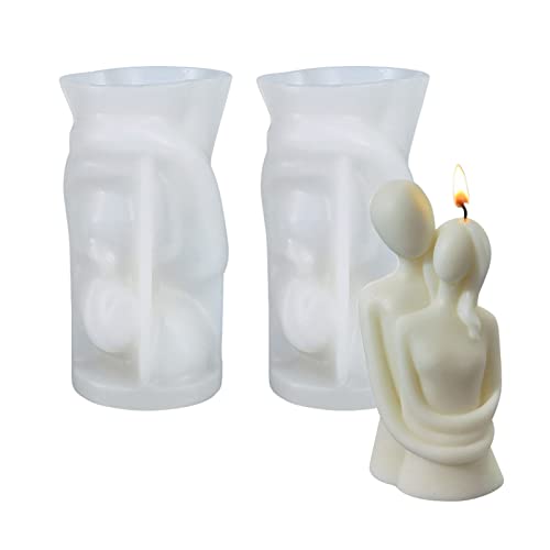 JOJOCY 2 moldes de silicona para abrazar el cuerpo, moldes para hacer velas, molde de resina epoxi para hacer velas caseras, resina, manualidades, aromaterapia