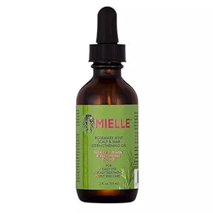 Mielle Haarversterkende olie met rozemarijn en munt voor hoofdhuid, met biotine en etherische oliën, behandeling voor gespleten haarpunten, haargroei, droge hoofdhuid, veilig voor elk haartype, 59 ml