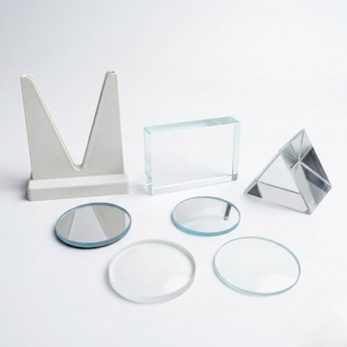 Image of SBT Optical Physics Experiment Kit | Glass Prism, Convex & Concave Lenses, Glass Slab & Mirrors Set | Light Refraction, Reflection & Dispersion | STEM Science Lab Equipment for Students | Set of 7