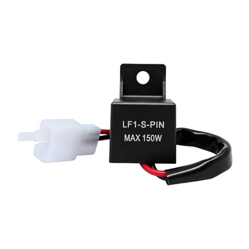 Rele Intermitente Moto, Rele LED Moto 12 V 2 Pines LF1-S-PIN, Central Universal para Motocicletas, Scooters Quads, Intermitentes LED de 0,1 a 150 W Control Automático Parpadeo Instalación Fácil Rápida