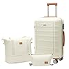 Luggage 20 Inch Set 3 Piece Luggage Set carry on luggage with wheels for Travel (White, 3 piece set-20-Inch)