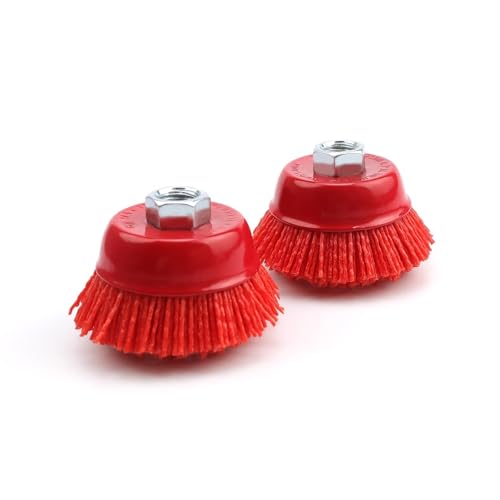 LNSYSNS Topfbürste Winkelschleifer, 2 Stück M14×2 Nylonbürste, Durchmesser 65mm Topfbürste, Wird zur Rostentfernung, Farbentfernung, Gratentfernung, Schmutzreinigung