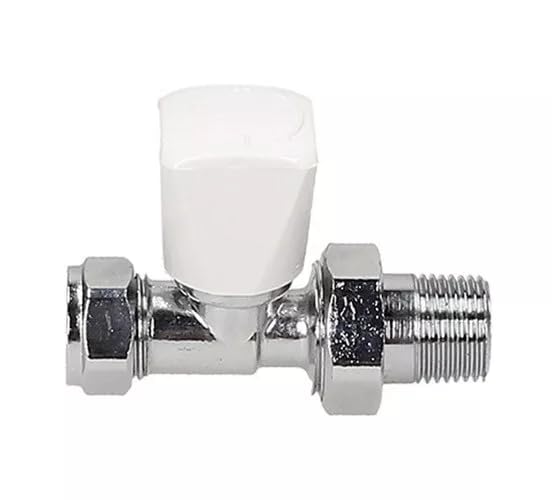 Evolve Straight Wheel Head Radiator Valve 15mm x 1/2" EV-RV15S Lockshield Valve