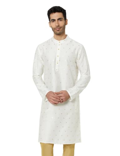 Image of Amazon Brand - Symbol Men Festive Printed Long Kurta (Regular Fit)