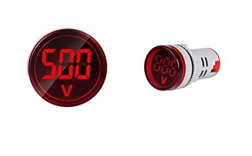POWER Direct AC 60-500V Digital Voltmeter LED Indicator Lamp Square Signal Light (Round, Red) (B0BW79J41H) Amazon Price History, Amazon Price Tracker