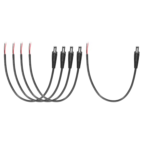Cables de alimentación CC macho 5.5x2.5mm a extremo abierto MECCANIXITY de 25cm para tiras LED