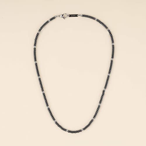 GAVU Minimalist Hematite Beaded Necklace for Men3