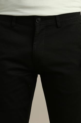Image of Peter England Men's Super Slim Fit Stretchable Cotton Satin Casual Trousers | Office Sleek & Trendy Look
