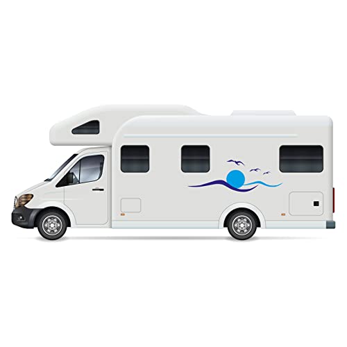 Autocollant vinyle vagues mouettes camping-car pour masquer défauts - 4