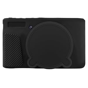 ARVOK Silicone Camera Case for Canon PowerShot SX740 HS with Screen Protector – Soft Silicone Camera Cover with Removable Lens Cover, Anti-Slip & Anti-Scratch, Black