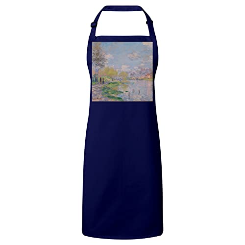 Tablier Cuisine Premium Monet Printemps sur la Seine tablier bleu marine France