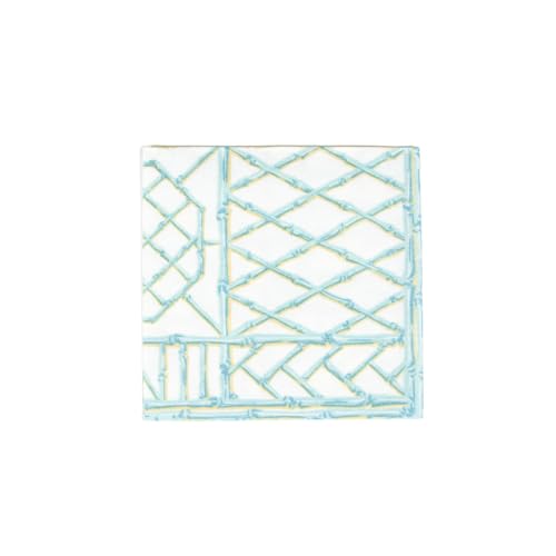 Caspari Bamboo Screen Paper Linen Cocktail Napkins