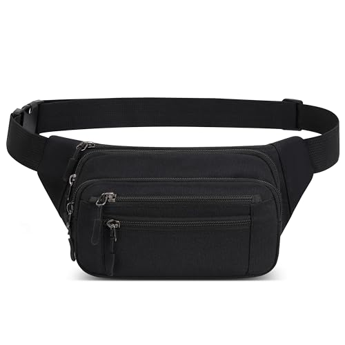 Marsupio per Uomo Donna Sportivo Unisex con Cintura Regolabile Estesa 60 cm e 4 Tasche con Cerniera...