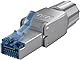 goobay 65939 CAT6 RJ45 Stecker/feldkonfektionierbarer Netzwerkstecker 10 Gbits/werkzeuglose Montage/CAT 6 STP Stecker mit vergoldeten Kontakten