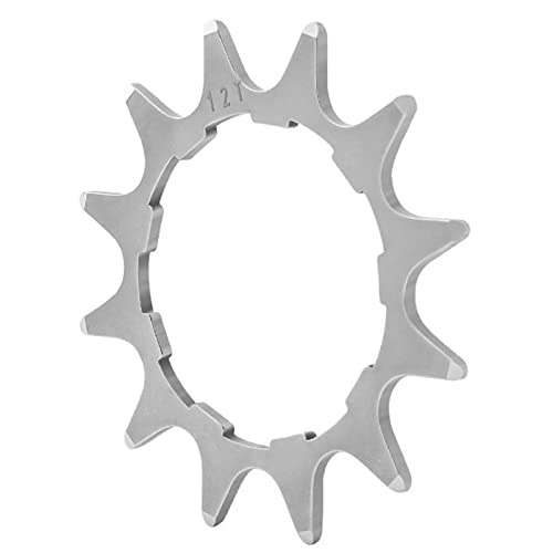 自転車 単速 スプロケット フリーホイール 12T/13T/14T/15T/16T/17T/18T 固定ギアの自転車に適用 スチールシングル スピードフリーホイール (Silver,12T)
