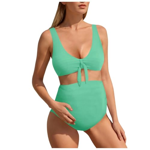 CHENWEIHAI Bañador Mujer Trajes De Baño Sexys De Mujer Bikinis De Dos Piezas para Mujer Traje De Baño Patchwork (M/Green)