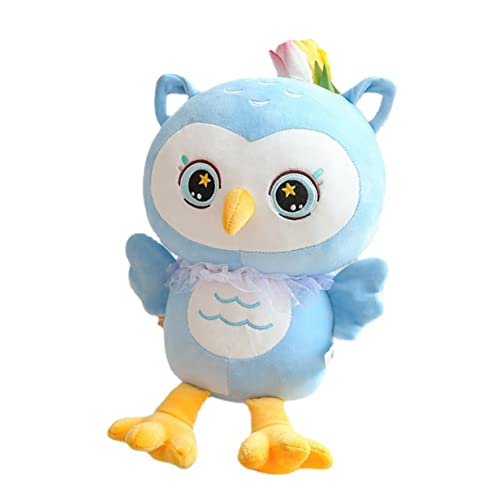 Image of Tickles Ellie Owl Super Soft Stuffed Plush Animal Toy for Kids Boys Girls Birthday Gift (Color: Blue; Size: 30 cm)