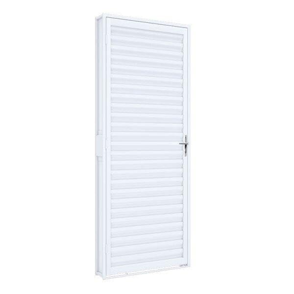 Porta de Giro Natural e Laminado de Alumínio Riobras Pronta 215cmx60cm Branco