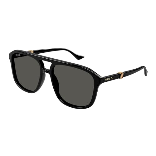 Gucci GG1494S 001 Sunglasses Men's Black/Grey Pilot 57mm