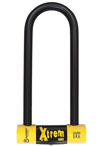 AUVRAY – Antirrobo para bicicleta U XTREM BIKE – Certificado SRA – Recomendado por Seguros – U XTREM BIKE 80X250 D16 MM-doble mecanismo de fijación cilíndrico de alta seguridad 7 discos, alta
