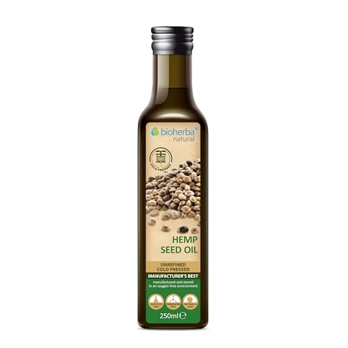 Huile de chanvre 250 ml – Huile végétale naturelle et pressée à froid | Riche en oméga 3 & 6...