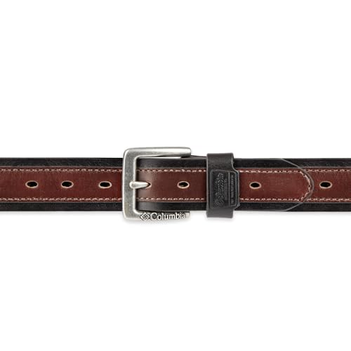 Columbia mens Leather Classic Tan and Brown Casual Belt for Jeans, Khakis, Chinos