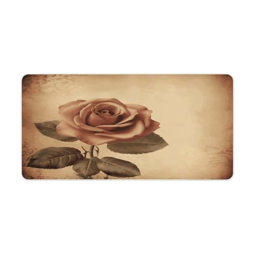 Alfombrilla de escritorio Vintage Rose de goma, grande