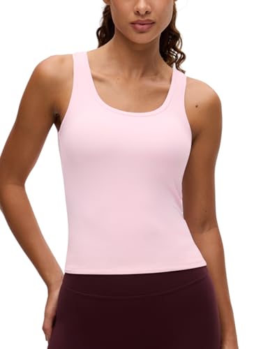 Image of CRZ YOGA Softembrace Scoop Neck Tank Top | Workout, Ultra Soft, Tight Fit, Waist Length, Double Lined, Sleeveless Shirts for Women