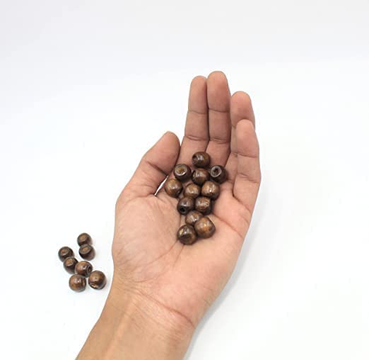 Kmnrb | Natural Coconut Wooden Brown Beads | 12mm, Pack of 25 | Loose Spacer for Art & Craft Bracelet Necklace Connector for DIY Jewelry Making Supplies Decoration