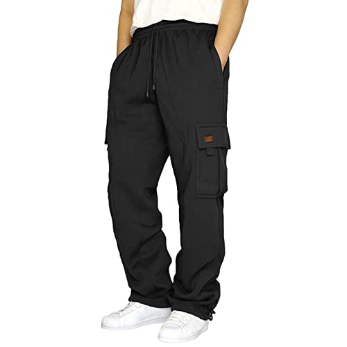 TOFOTL Hosen Herren Baggy Breite Fit Gym Jogginghose Zip Baggy Hose 90s...