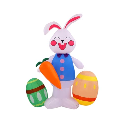 TAIZhiChen Lapin de Pâques gonflable de 1,80 m (5,91 pi) pour décoration extérieure (pelouse, maison)