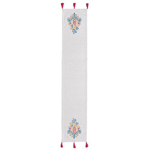 Image of Blanc 9 Rounak 100% Home & Kitchen Pure Cotton Multicoloured 4 /6 Seater Table Runner|(33x182) cm