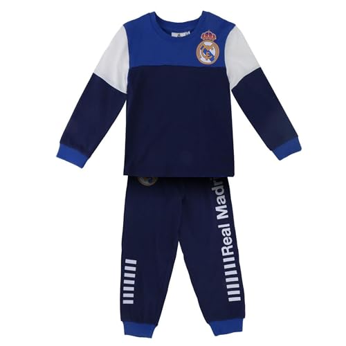 CERDÁ LIFE'S LITTLE MOMENTS Pijama Largo Single Jersey Real Madrid para Niños – Conjunto Oficial de Dormir Infantil Juego, Blue, 6 años (2 Piezas)